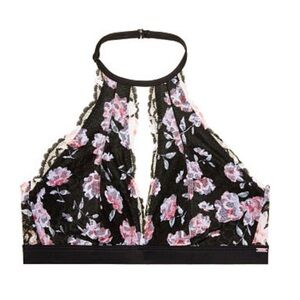 Victoria’s Secret Lace Lightly Lined Keyhole Bralette with Halter Top size Large